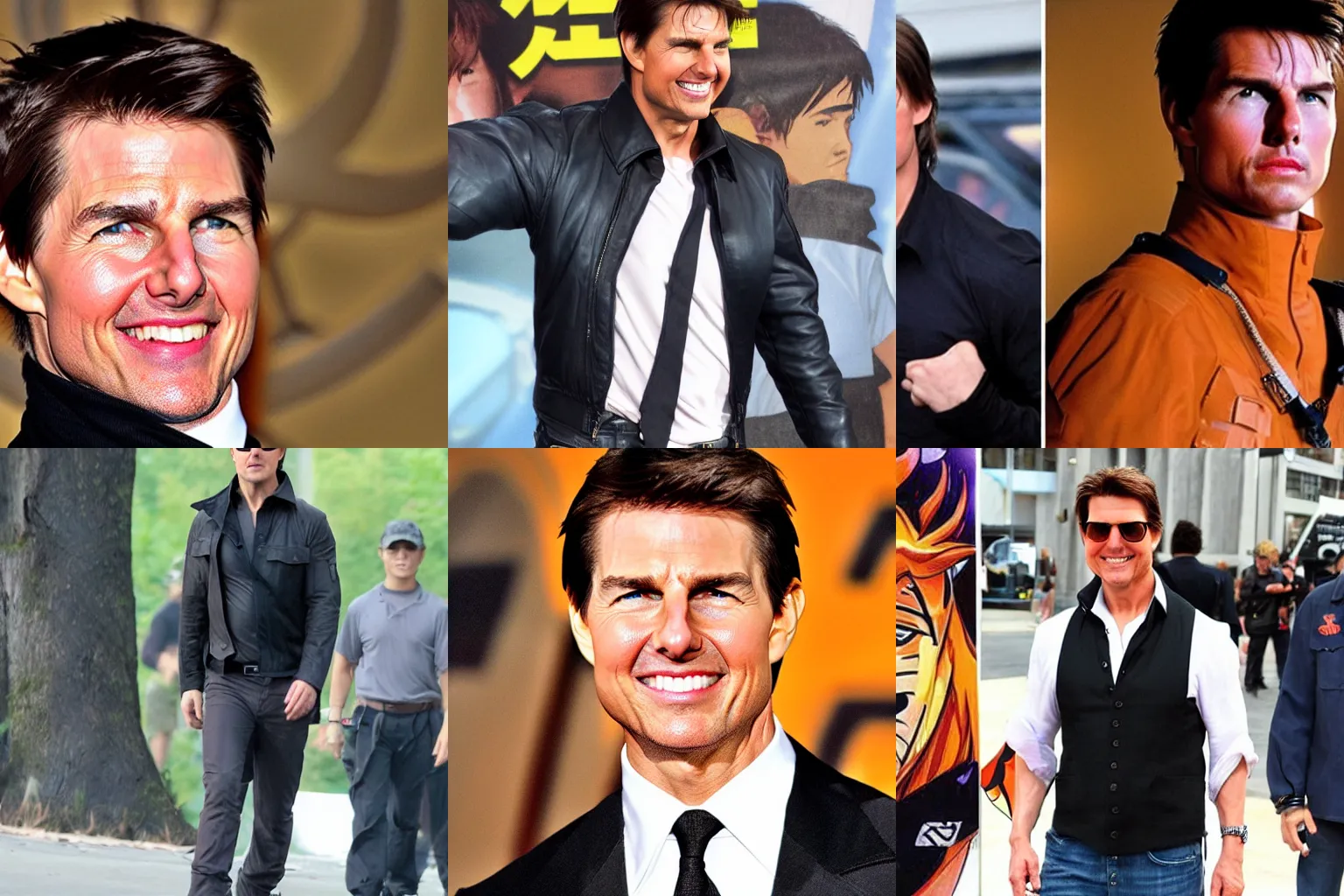 Prompt: Tom Cruise cosplaying as Naruto