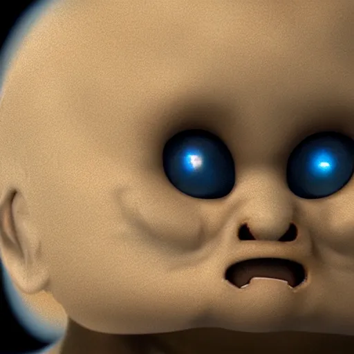 Prompt: realistic 3d render of crying Isaac from the videogame 'The Binding of Isaac'
