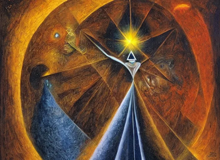 Prompt: a shaman woman holding up the cosmic!!! universe!, by remedios varo, reflection, symbolist!!, psychedelic colors, dramatic!! lighting, smooth, sharp focus, extremely detailed, aesthetically pleasing composition