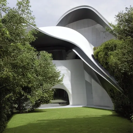 Image similar to house designed by zaha hadid