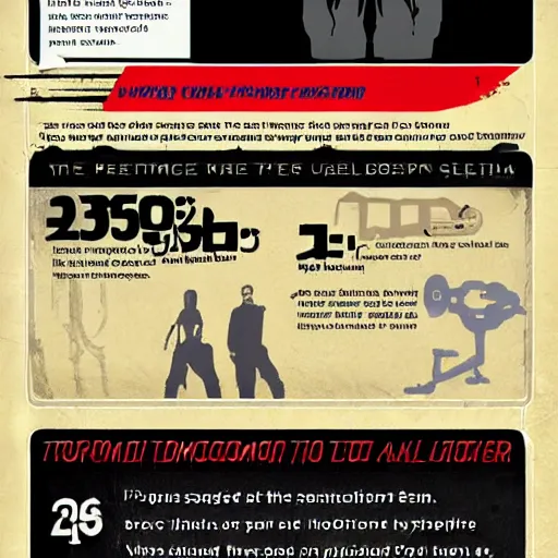 Image similar to infographic explaining the terminator ( 1 9 8 4 )