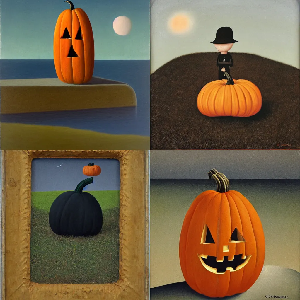 Prompt: a portrait of a 🎃 in a scenic environment by by gertrude abercrombie