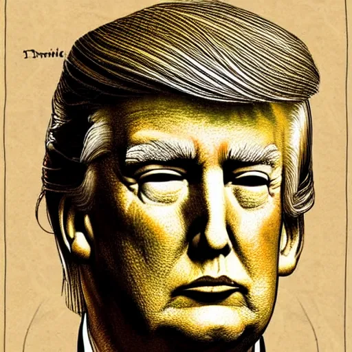 Image similar to donald trump in the style of da vinci