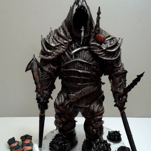 Prompt: cake as a dark souls boss by Eric Joyner