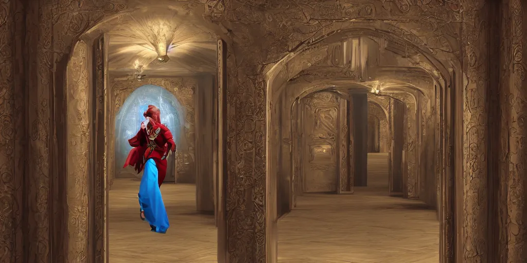 Image similar to Galaghar traveling through doors in Galaverse