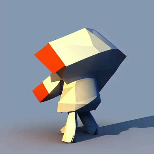 Prompt: poorly rendered low poly 3d model of a popular cartoon character