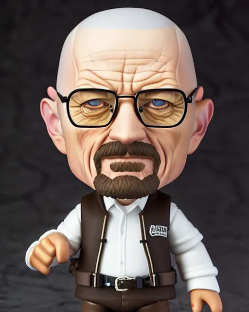 Image similar to nendoroid walter white | | realistic shaded, fine details, realistic shaded lighting poster by greg rutkowski, diego gisbert llorens, magali villeneuve, artgerm, jeremy lipkin and rob rey