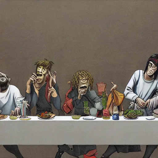 Image similar to The Last Supper by Gorillaz