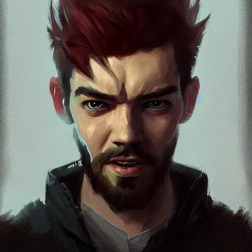 Image similar to a portrait of jacksepticeye by Greg Rutkowski, digital art, horror, trending on artstation,, featured on Reddit, HD, 8K, highly detailed, good lighting, beautiful, epic, masterpiece - H 768