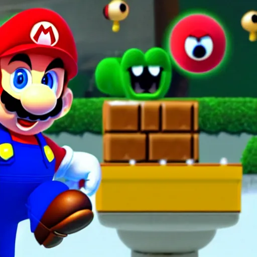 Prompt: super mario the movie leaked footage photo by illumination
