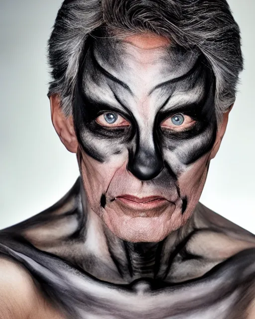 Prompt: Mauricio Macri in Elaborate Cat Man Makeup and prosthetics designed by Rick Baker, Hyperreal, Head Shots Photographed in the Style of Annie Leibovitz, Studio Lighting