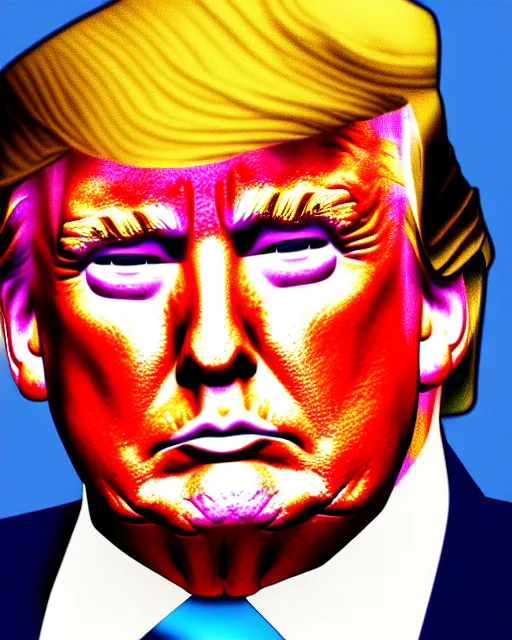 Image similar to digital art, portrait of donald trump sweating profusely, by alan bean, ultra detailed, character design, concept art, trending on artstation,