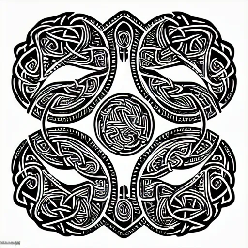 Prompt: tattoo tribal sleeve design, vector pattern elements, celtic, sprite sheet