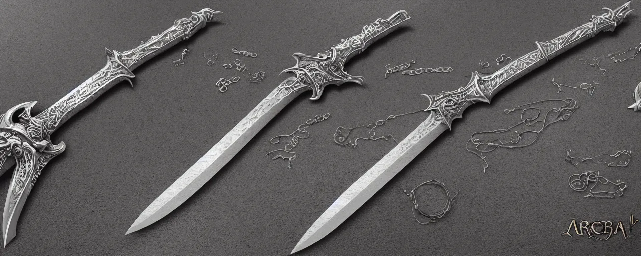 Image similar to basic steel sword, steel, sword, crystals, engravings, forged, blacksmith product design, jewelry, art by gerald brom, greg rutkowski and artgerm and james jean and zdzisław beksinski, 8 k, unreal engine, c 4 d