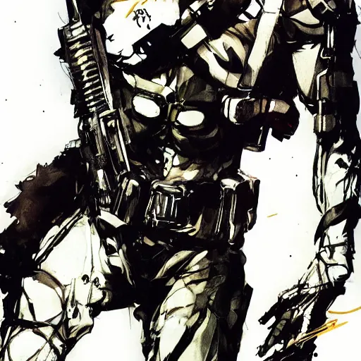 Prompt: soild snake by yoji shinkawa