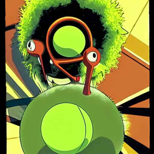 Image similar to a tennis ball monster by satoshi kon