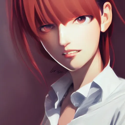 Image similar to kurisu makise, elegant, ultra highly detailed, digital painting, smooth, sharp focus, artstation, art by Ina Wong, by Bo Chen, by ilya kuvshinov