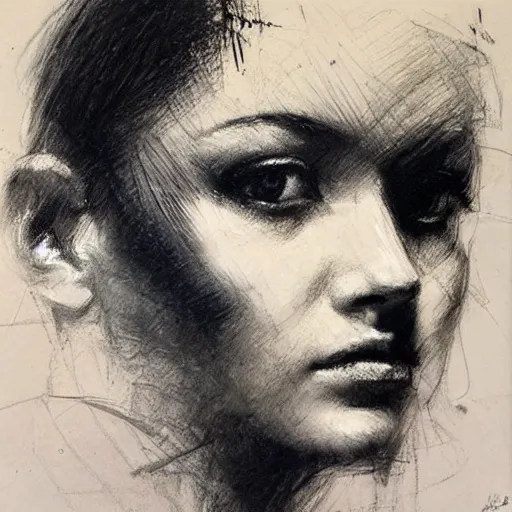 Image similar to Guy Denning, drawn by Guy Denning, Portrait of a woman