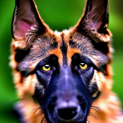 Image similar to a feline german shepherd - cat - hybrid, animal photography