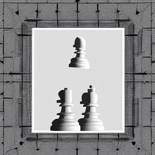 Volumetric chessboard, no figures, 3d, no background