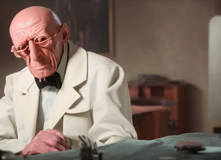 Image similar to film still of real life professor farnsworth in the scifi movie, 4 k