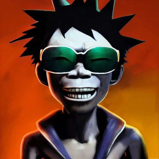 Image similar to high quality high detail painting of gorillaz noodle ( character ) by ashley wood, hd, photorealistic lighting