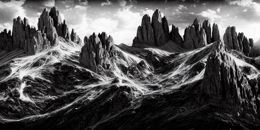 Image similar to photography of witch burning, dolomites in the background, occult signs, witch burning, pyre, solstice fire, alp, dolomites, alpine, detailed intricate insanely detailed octane render, 8k artistic 1920s photography, photorealistic, black and white, chiaroscuro, hd, by David Cronenberg, Raphael, Caravaggio