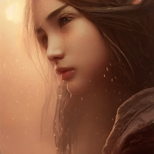 Prompt: beautiful aerith gainsborough, face centered portrait, confident, fog, rain, volumetric lighting, beautiful, golden hour, sharp focus, ultra detailed, cgsociety by leesha hannigan, ross tran, thierry doizon, kai carpenter, ignacio fernandez rios