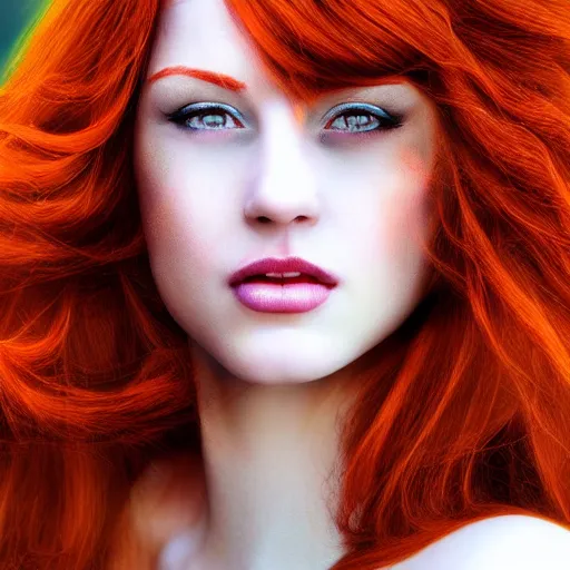 Prompt: beautiful redhead woman, minecraft art, closeup