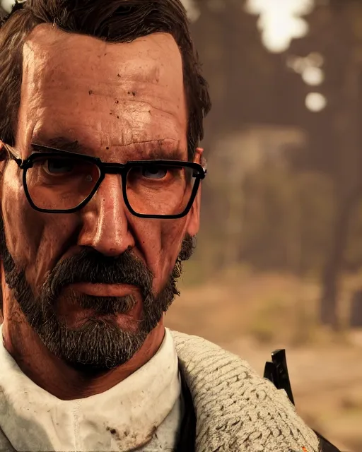 Prompt: gordon freeman by red dead redemption 2, by greg rutowski, cinematic, photorealistic