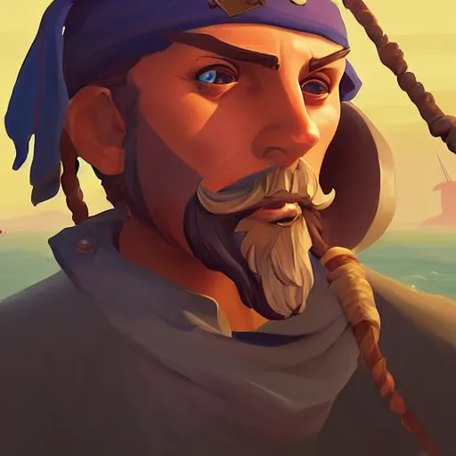 Image similar to painting jack the pirate on sea of thieves game avatar hero smooth face median photoshop filter cutout vector behance hd by jesper ejsing, by rhads, makoto shinkai and lois van baarle, ilya kuvshinov, rossdraws, illustration, art by ilya kuvshinov and gustav klimt