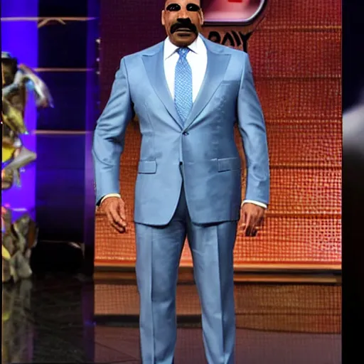 Image similar to Steve Harvey dressed as iron man