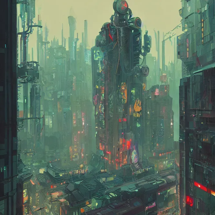Prompt: a beautiful painting of a cyberpunk skul by simon stalenhag and pascal blanche and alphonse mucha! and nekro! and josan gonzalez!!. in style of digital art. colorful comic, film noirs, symmetry, brush stroke, vibrating colors, hyper detailed. octane render. trending on artstation