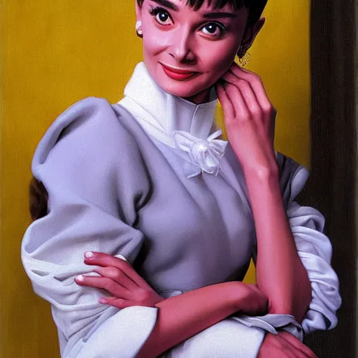 Image similar to audrey hepburn art by giovanni battista moroni