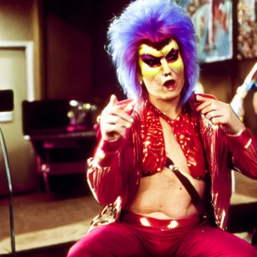 Prompt: roseanne barr as ziggy stardust, movie still