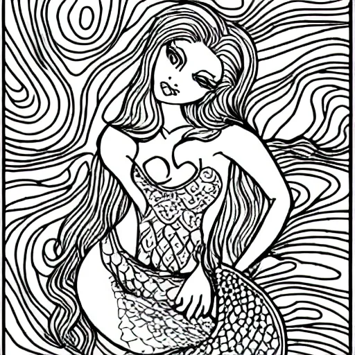 Prompt: mermaid coloring pages