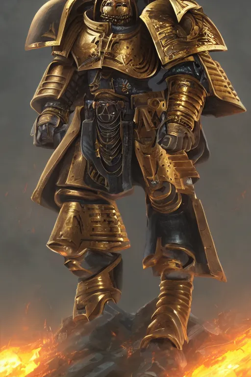 Image similar to armor portrait heros warhammer 4 0 k horus heresy fanart - the primarchs emperor by johannes helgeson animated with vfx concept artist & illustrator global illumination ray tracing hdr fanart arstation zbrush central hardmesh 8 k octane renderer comics stylized