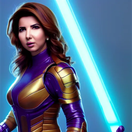 Prompt: a portrait of nancy ajram as thanos, the pixar adaptation, with same hairstyle, angry facial expressions, hyper detailed, digital art, trending in artstation, cinematic lighting, studio quality, smooth render, unreal engine 5 rendered, octane rendered