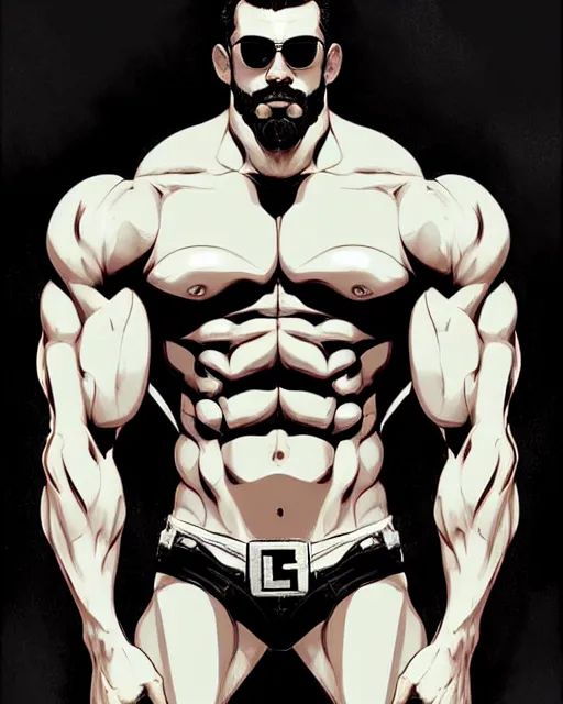 Image similar to gigachad luigi bodybuilder in a suit by ilya kuvshinov, ernest khalimov body by krista sudmalis, fantasy character portrait, futuristic background by laurie greasley, ultra realistic, concept art, intricate details, elegent, digital painting, smooth, sharp focus, illustration, art by artgerm and greg rutkowski and alphonse mucha, artstation