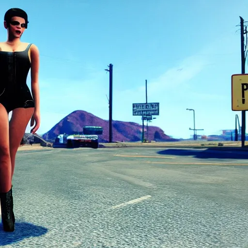 Image similar to pop singer Halsey in GTA V, 4k