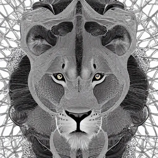 Image similar to professional photograph portrait of lioness anthropomorphic princess, intricate complexity, manga styling, symmetry, subsurface scatter, drum scanner, 8k render