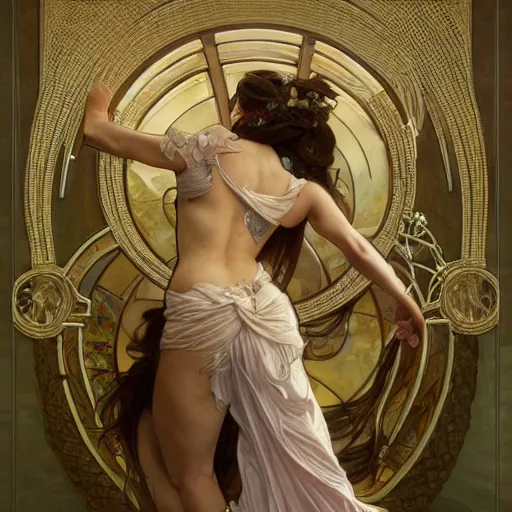 Prompt: stunning dynamic pose, a very much detailed full body of a goddess, intricate, professionally detailed, hdr, light fantasy, dynamic lighting, cinematic CG, smooth, cosplay, a very detailed elegant, sharp focus, a very detailed art by alphonse mucha and greg rutkowski