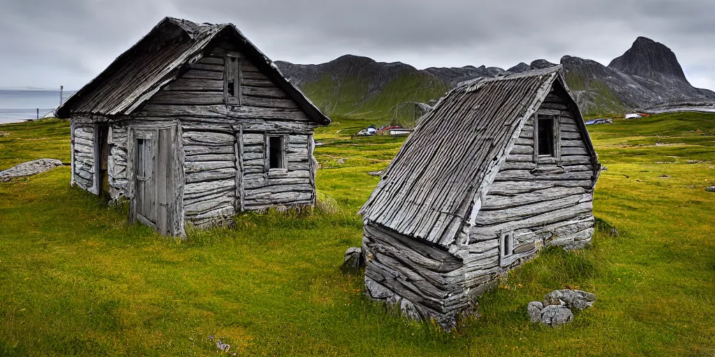 Image similar to an old house. at andøya island, northern norway.