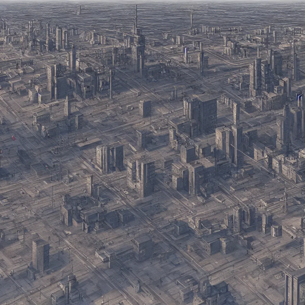 Image similar to average russian city, atmospheric, industrial, soviet architecture, very detailed, realistic brutalism, 4 k