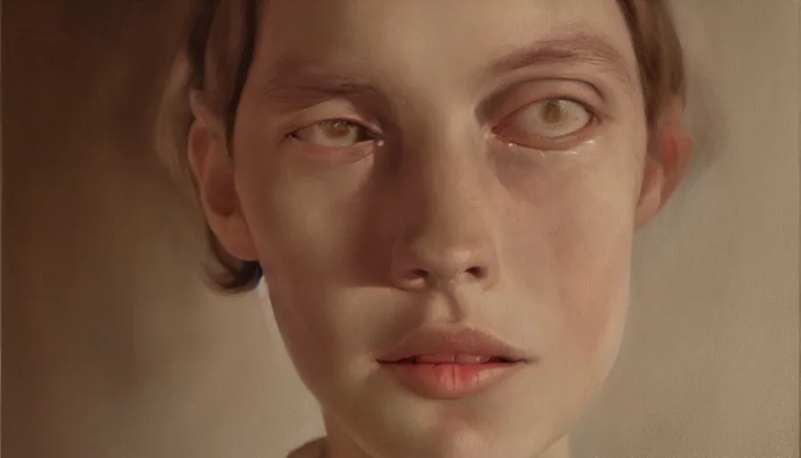 Image similar to painting by borremans, portrait, detailed, stunning, hyperrealism, dynamic lighting, octane render