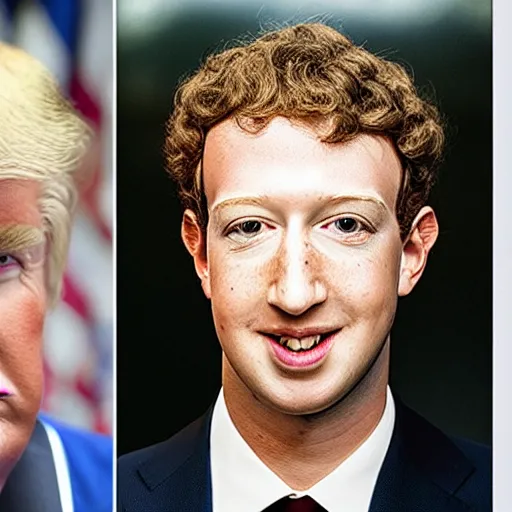 Image similar to photo of a person who looks like a mixture between donald trump and mark zuckerberg