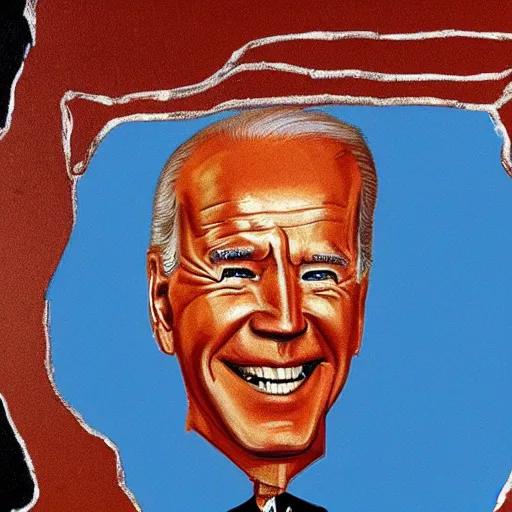 Prompt: joe biden, cave painting