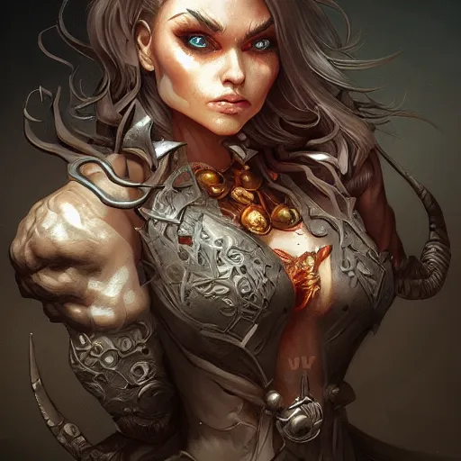 Image similar to scareclaw reichheart, beautiful, determined, detailed portrait, intricate complexity, in the style of artgerm and peter mohrbacher, quixel megascan