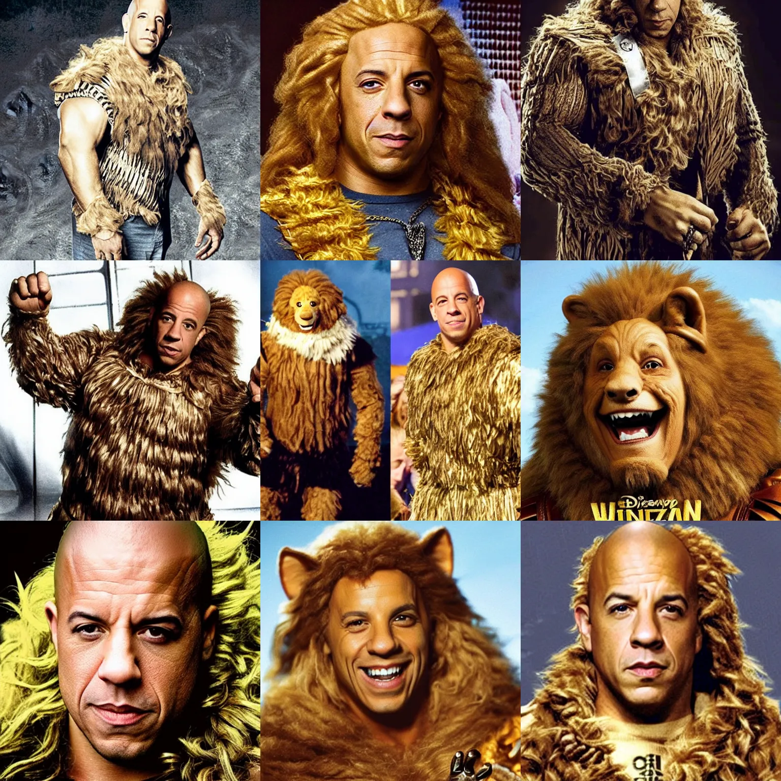 Vin Diesel as the cowardly lion, wizard of Oz | Stable Diffusion | OpenArt
