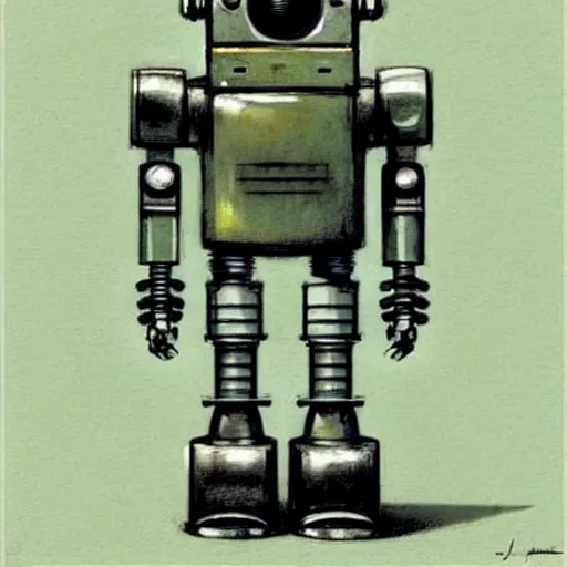 Prompt: ( ( ( ( ( 1 9 5 0 s retro future robot android unique robot. muted colors. ) ) ) ) ) by jean - baptiste monge!!!!!!!!!!!!!!!!!!!!!!!!!!!!!!